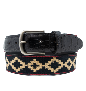 Corbina Black Woven Belt - Exótico Noche