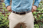 Corbina Chocolate Leather Woven Belt - Image 7