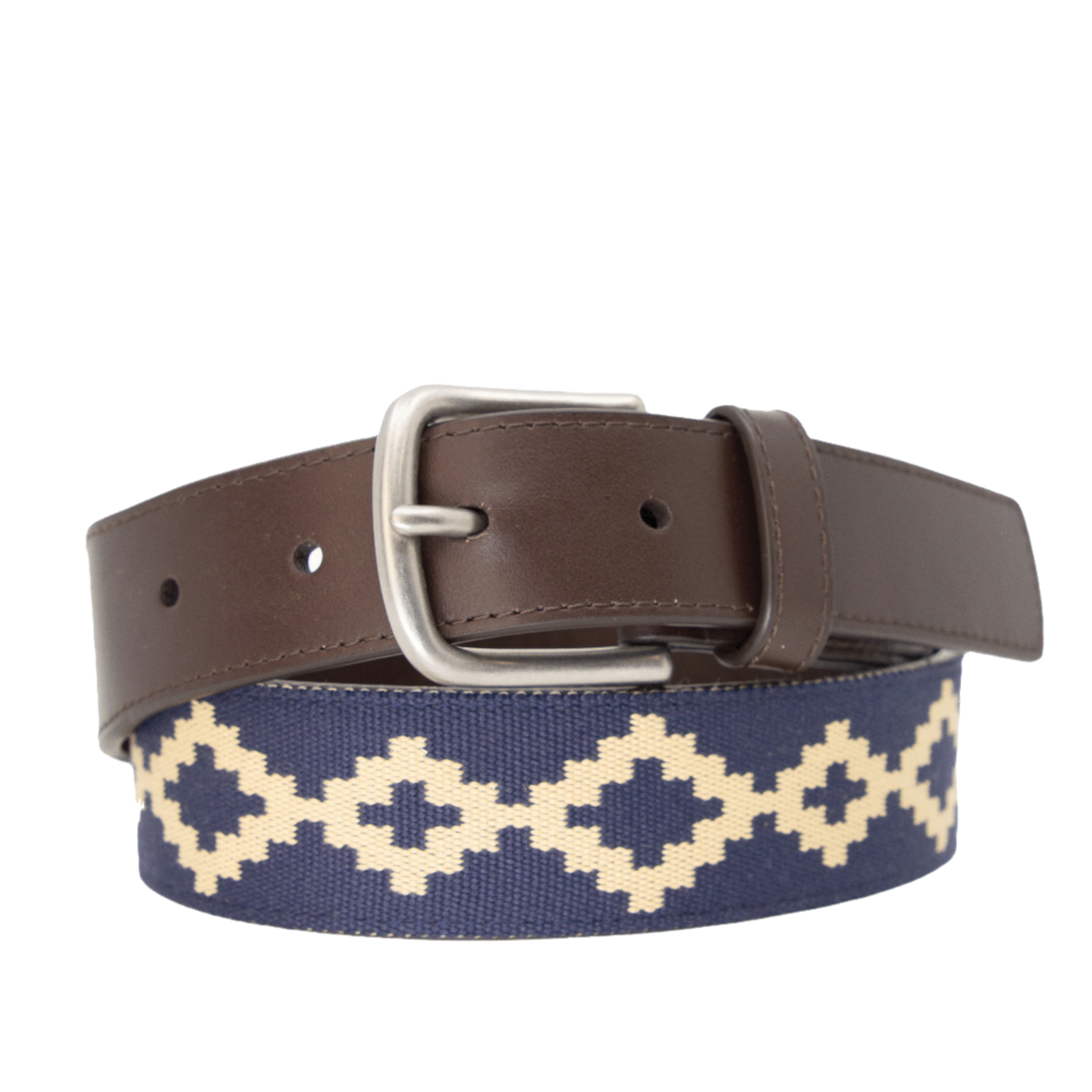 corbina_choc_front Corbina Chocolate Leather Woven Belt - Image 1